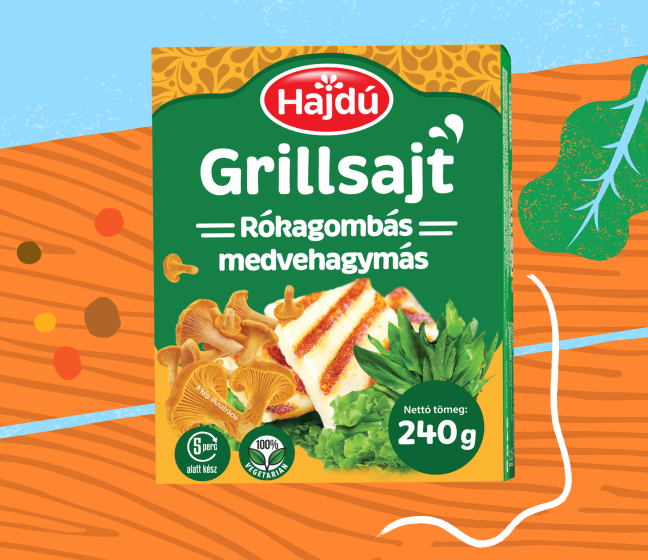 Rókagombás-medvehagymás grillsajt